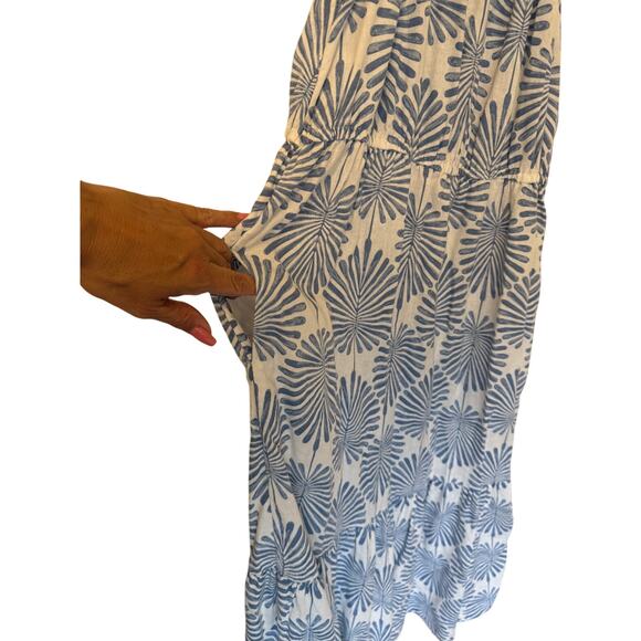 Joie Blue & White Palm Print Maxi Dress – Size Large - Picture 5 of 6